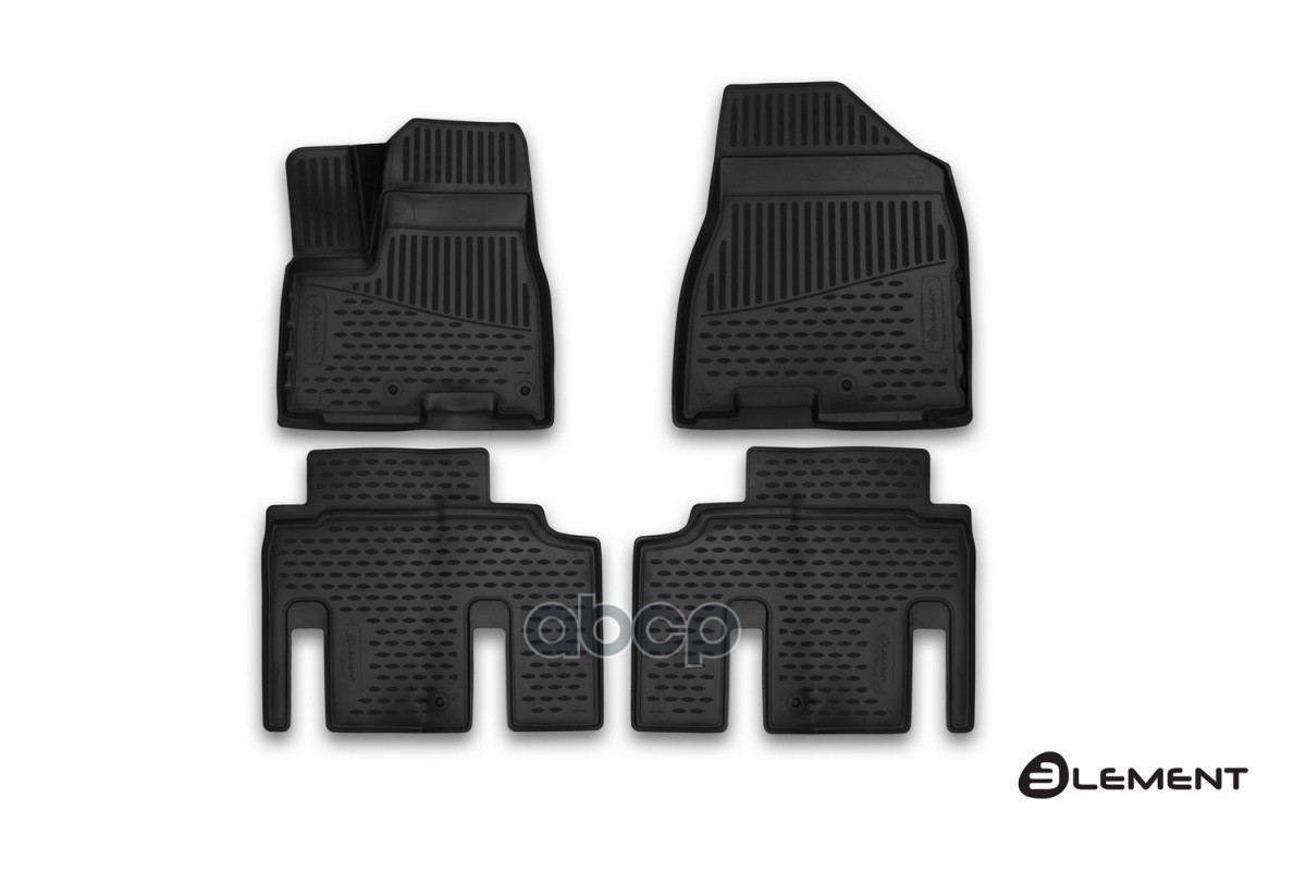 Коврики 3D в салон подходят для KIA Carnival (III), 2014-2021, VAN, 4 шт. (полиуретан) / Киа Карнива / Киа Карнивал ELEMENT а...