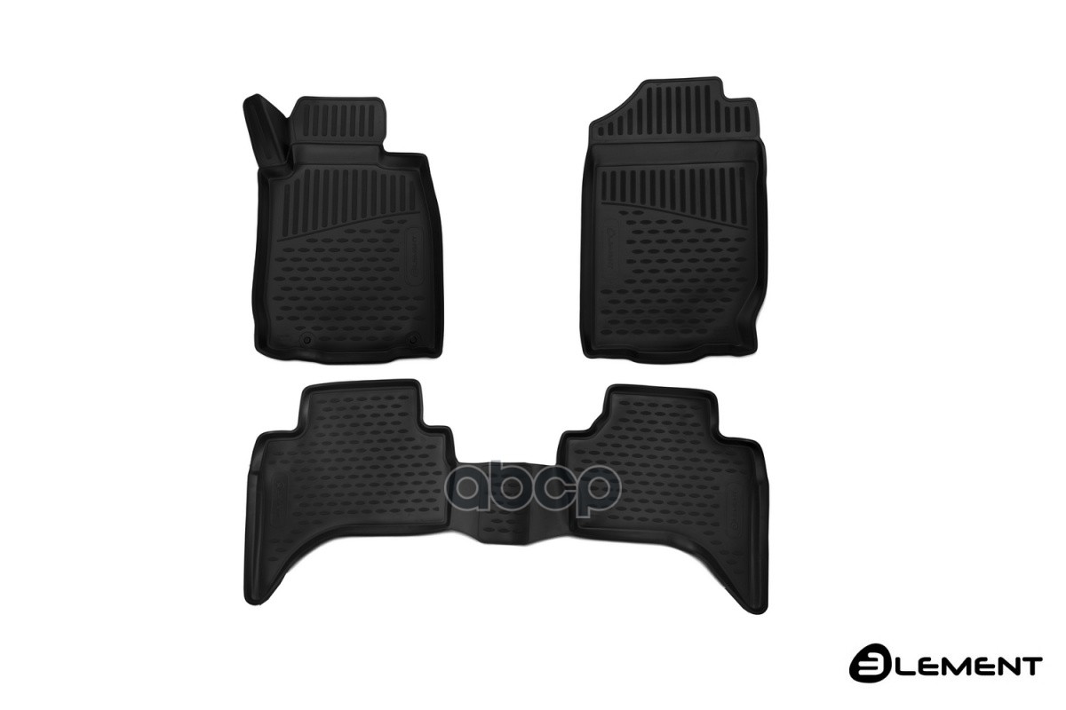 Коврики 3D в салон MITSUBISHI L200/Triton manual & automatic, 2016-, Double cab., правый руль, 3 шт. (полиуретан) / Митсубиси...