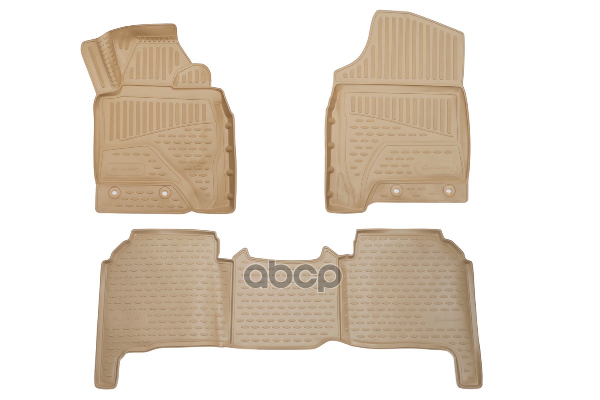 Коврики 3D в салон для TOYOTA Land Cruiser (200 р) 2012- П.Р., 3шт. (бежевый, полиуретан) / Тойота Ленд крузер ELEMENT арт. E...