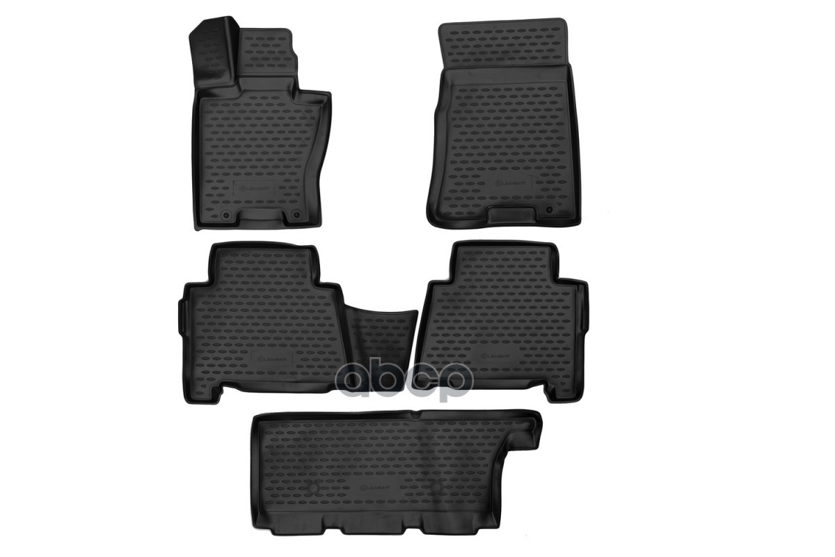 Коврики в салон для KIA Mohave 2020- (с напольной педалью), 5 шт. (полиуретан) / Киа Мохав ELEMENT арт. ELEMENT3DA0N142210