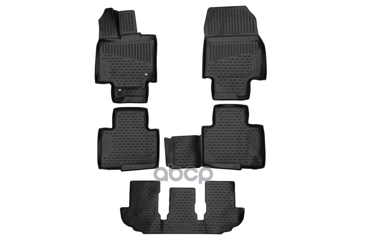 Коврики 3D в салон для TOYOTA Highlander 2019- Внед., 5шт. (полиуретан) / Тойота Хайлендер ELEMENT арт. ELEMENT3DA0N174210k