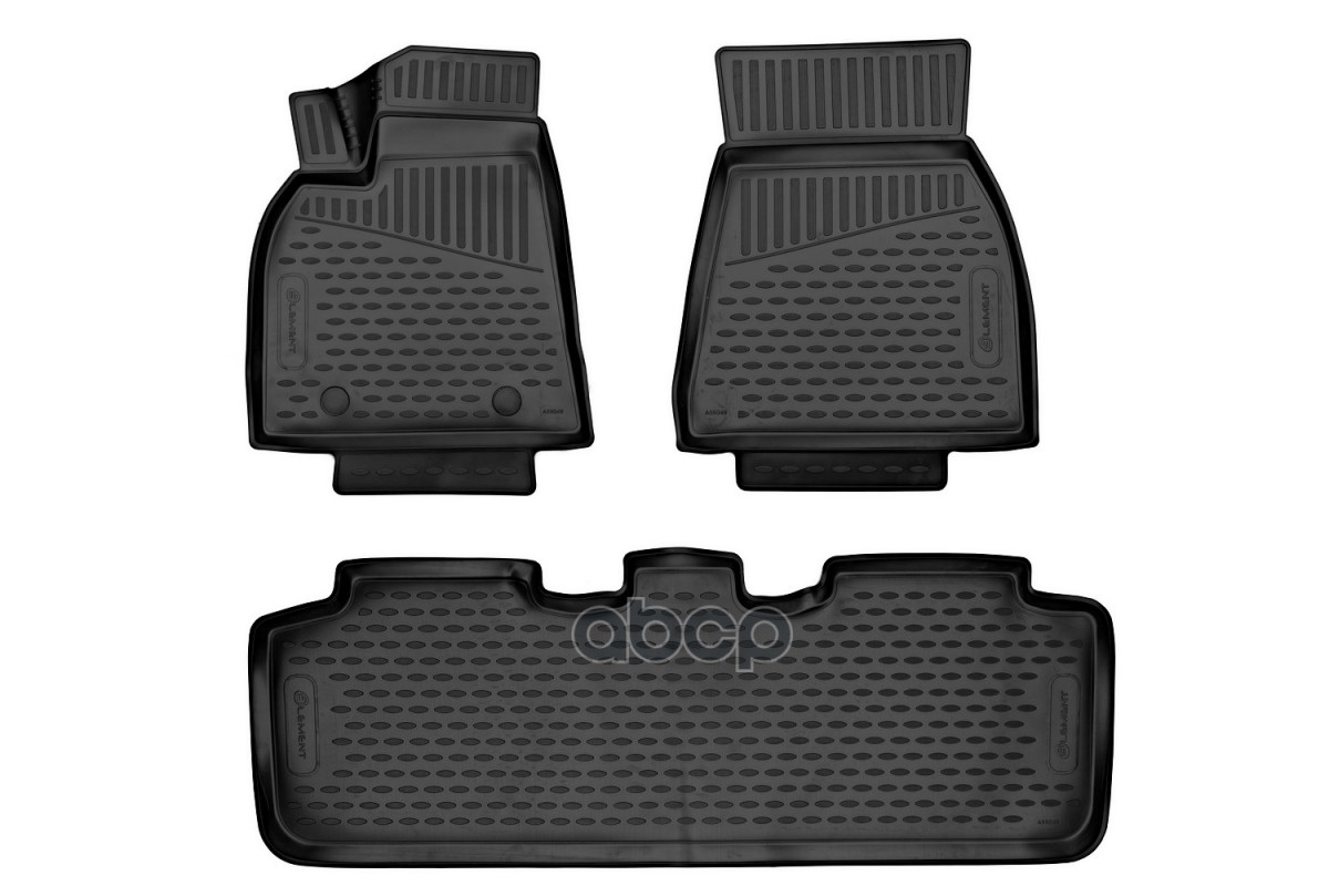 Коврики 3D в салон для TESLA Model Y (I) Long Range Dual Motor Electro AT 2021- Европа, 3шт. (полиуретан) / Тесла Модель У EL...