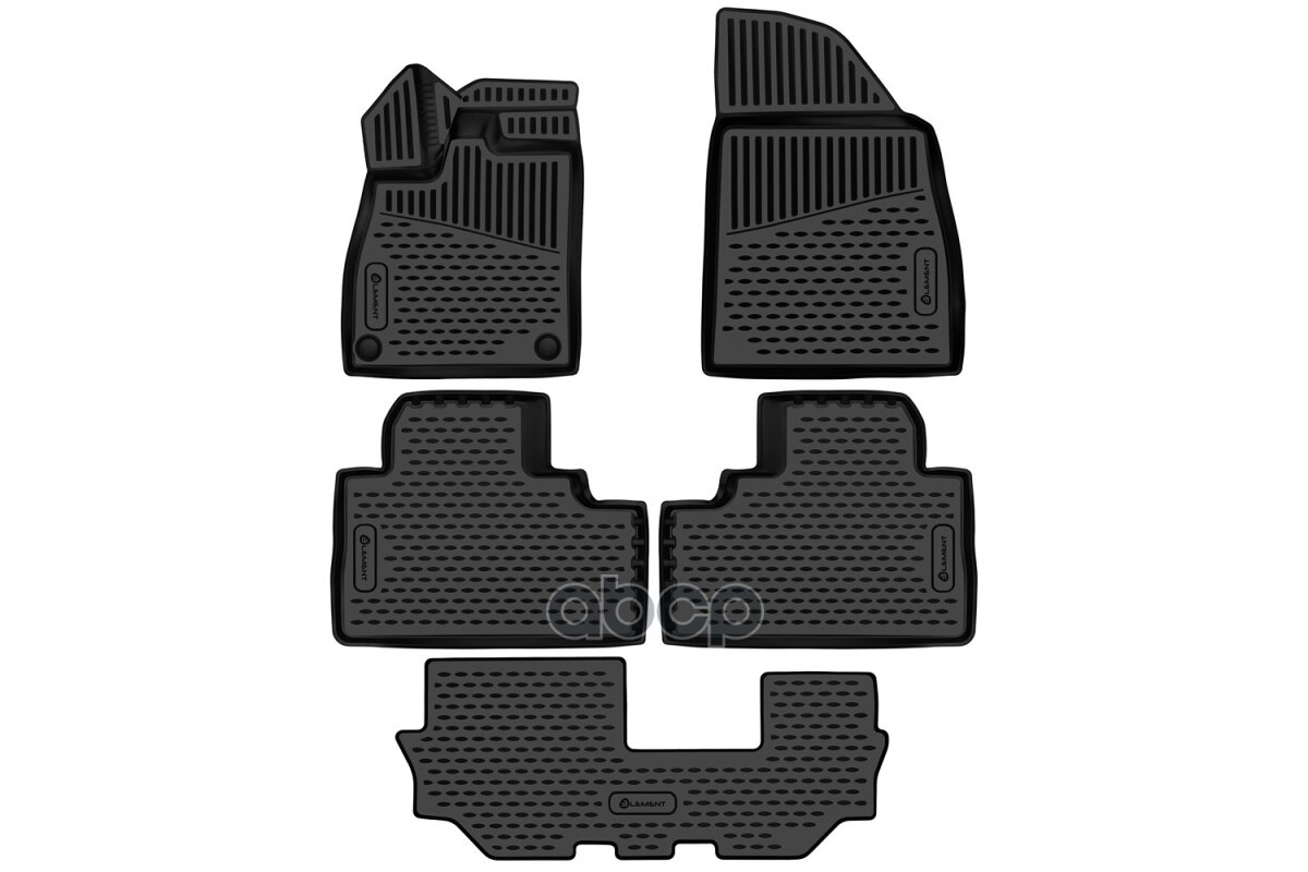 Коврики 3D в салон для GAC GS8 (II) 2021 - Внед, 5шт. (полиуретан) / Гак ГС8 ELEMENT арт. ELEMENT3DA68499210k