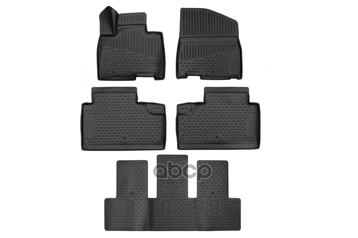 Коврики 3D в салон для KIA Carnival (IV) 2020-, Premium +, кроссвэн, 5шт. (полиуретан) / Киа Карнивал ELEMENT арт. ELEMENT3DA...