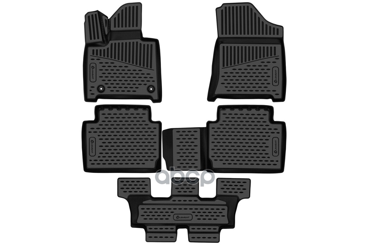Коврики 3D в салон для HYUNDAI Santa Fe V (MX5) 2023-, 7 мест, 5шт. (полиуретан) / Хендай / Хендай Санта Фе ELEMENT арт. ELEM...
