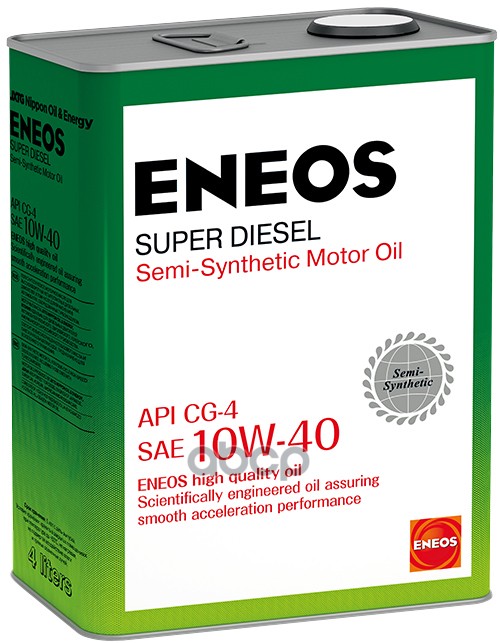 ENEOS Масло Моторное Полусинтетическое Super Diesel 10W40 Cg-4 4Л