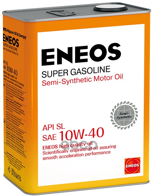 ENEOS Масло Моторное Полусинтетическое Eneos Super Gasoline 10W-40 Sl 4Л