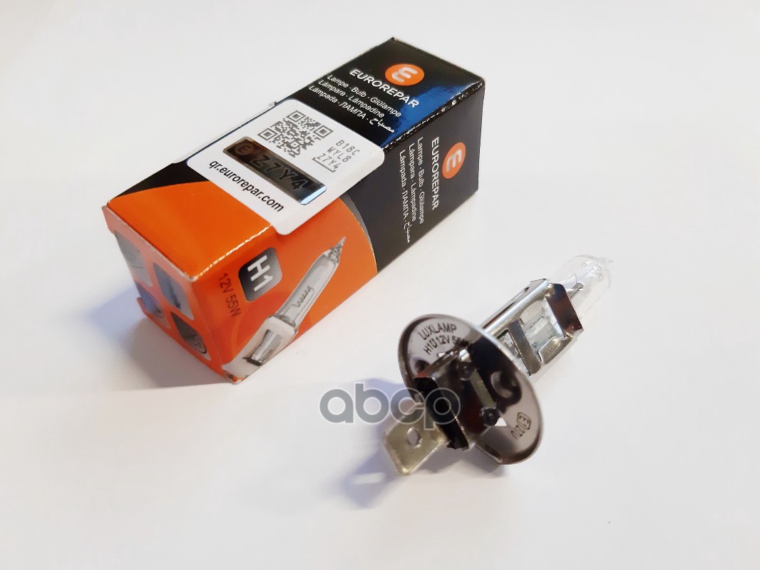 Лампа 12V H1 55W EUROREPAR 1 шт. картон 1616430880 EUROREPAR арт. 1616430880