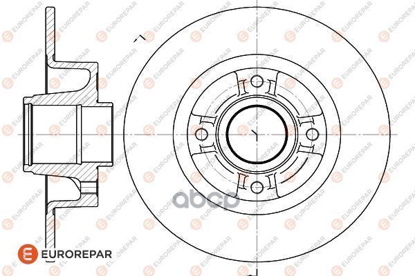 Диск Тормозной Renault Clio Iii 05>, Megane Ii 02> Без Подшипника, Без Кольца Abs, D=240 X 8 EUROREPAR арт. 1618871380