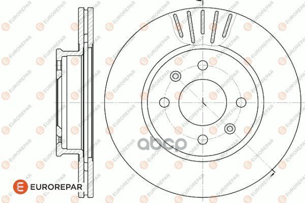 Диск тормозной передний EUROREPAR 1622816180 EUROREPAR арт. 1622816180
