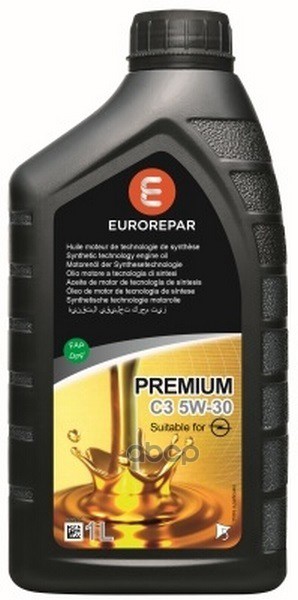 EUROREPAR Масло Моторное Синтетическое 1Л - Premium C3 5W30 Acea C3, Api Sl/Sm/Cf, Vw 502.00/505.00/505.01, Mb 229.52/229.51/...