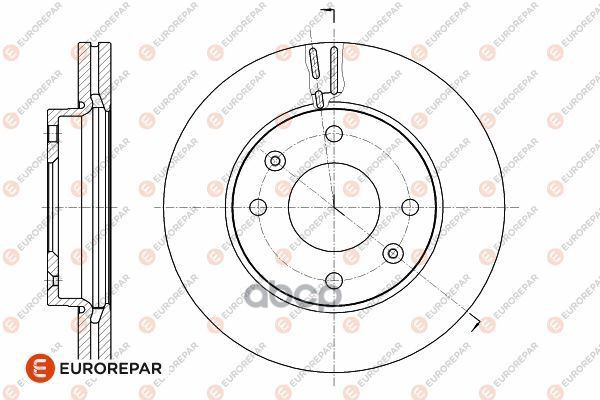 Диск Тормозной Hyundai Sonata 2.0-2.7 V6 01>, Kia Magentis (Gd, Ms) 2.0-2.5 V6 2001>, Front, D=257 X 25 EUROREPAR арт. 164277...