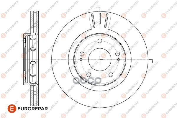 Комплект Тормозных Дисков 2Шт Mitsubishi Outlander 03/Сitroen С-Сrosser/Peugeot 4007 Передн.вент. 1667857680 EUROREPAR арт. 1...