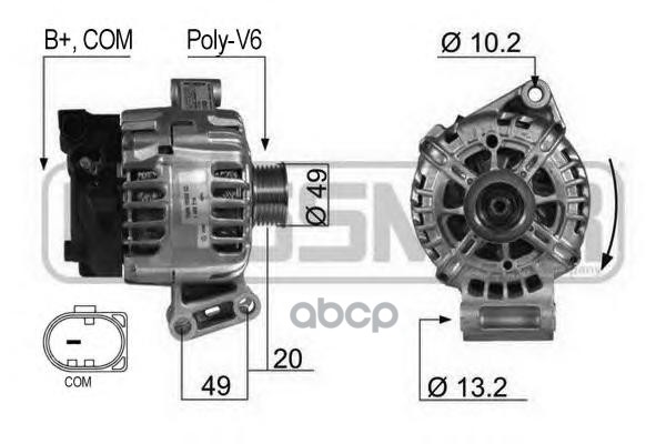Генератор FORD FOCUS III, MONDEO IV 1.6 Era арт. 210430