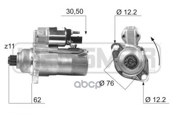 Стартер AUDI/VW 1.9TDi/2.0TDi 03- 220450 Era арт. 220450