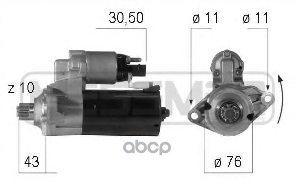 Стартер SKODA OCTAVIA/SUPERB VW GOLF/PASSAT 1.9TDi/2.0TDi 1.7kw 220606 Era арт. 220606