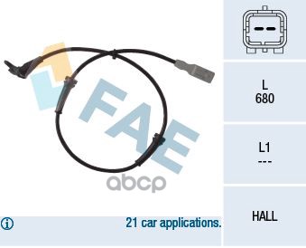 Датчик ABS Peugeot FAE арт. 78036