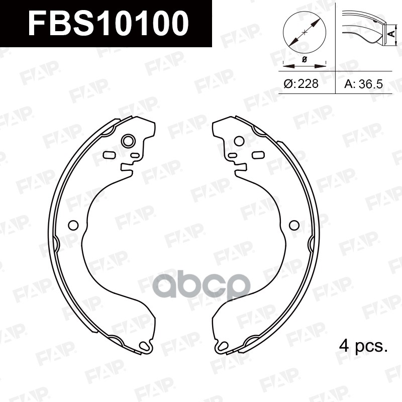 Тормозные колодки барабанные PREMIUM FBS10100 FAP арт. FBS10100