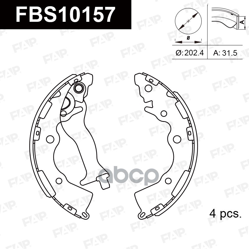 Тормозные колодки барабанные PREMIUM FBS10157 FAP арт. FBS10157