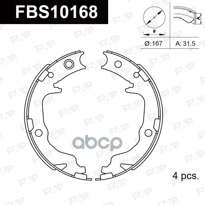Тормозные Колодки Барабанные Fbs10168 FAP арт. FBS10168