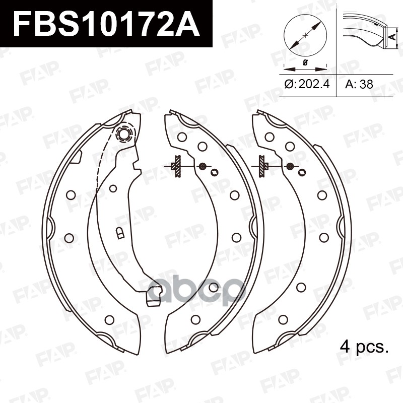 Тормозные колодки барабанные PREMIUM FBS10172A FAP арт. FBS10172A