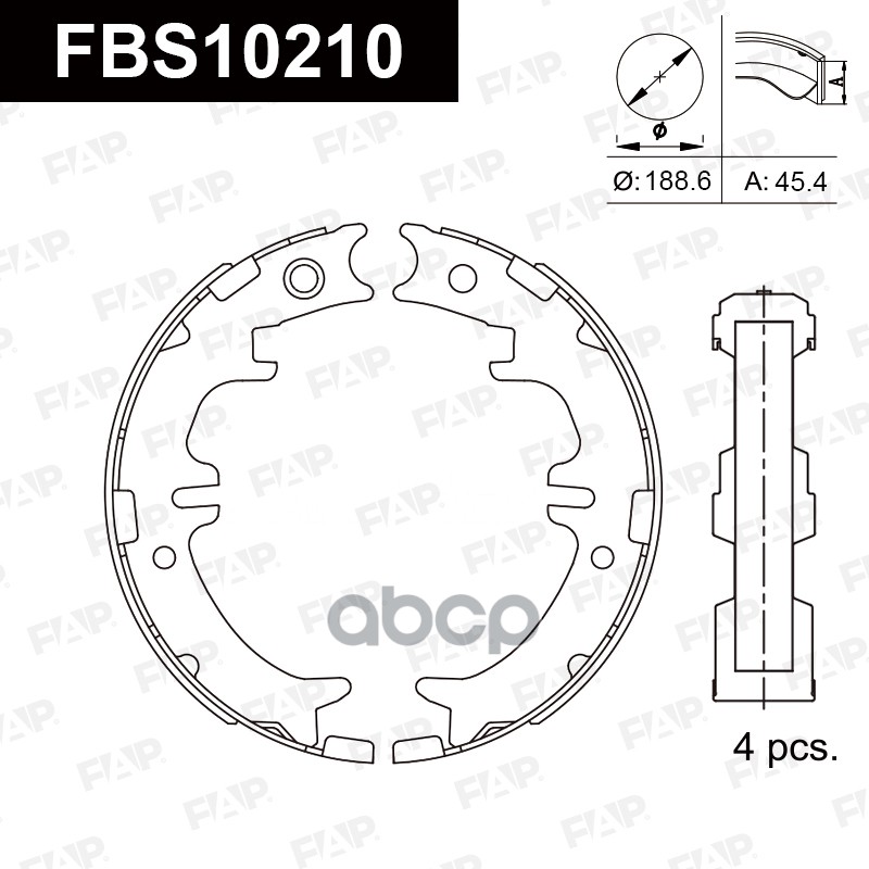 Тормозные колодки барабанные PREMIUM FBS10210 FAP арт. FBS10210