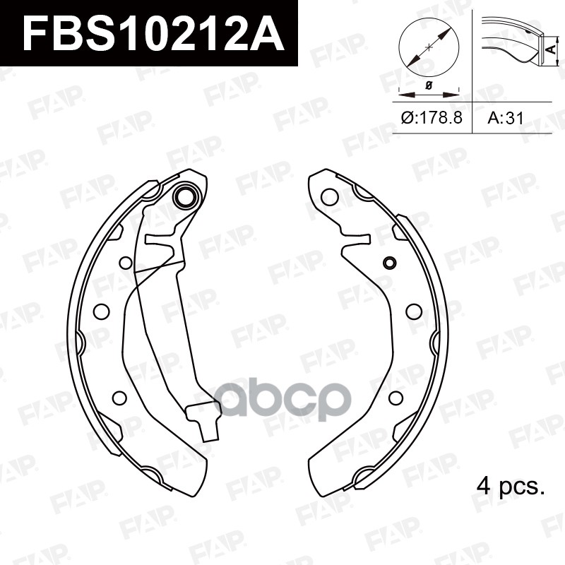 Тормозные колодки барабанные PREMIUM FBS10212A FAP арт. FBS10212A