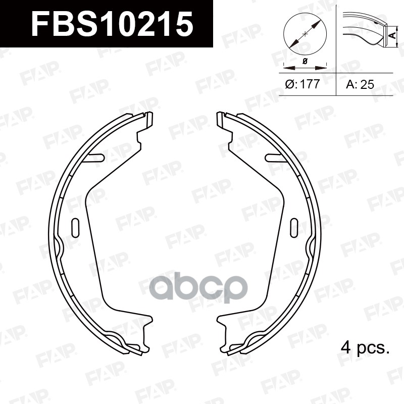 Тормозные колодки барабанные PREMIUM FBS10215 FAP арт. FBS10215