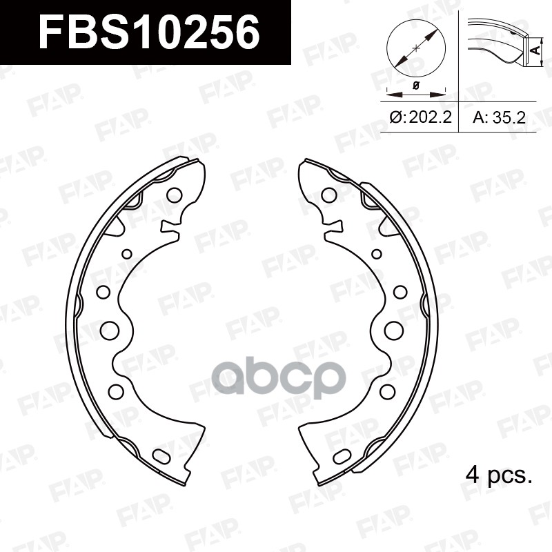 Тормозные колодки барабанные PREMIUM FBS10256 FAP арт. FBS10256