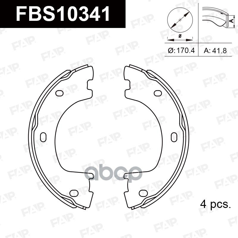Тормозные колодки барабанные PREMIUM FBS10341 FAP арт. FBS10341