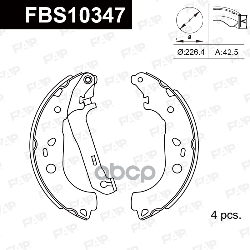 Тормозные колодки барабанные PREMIUM FBS10347 FAP арт. FBS10347