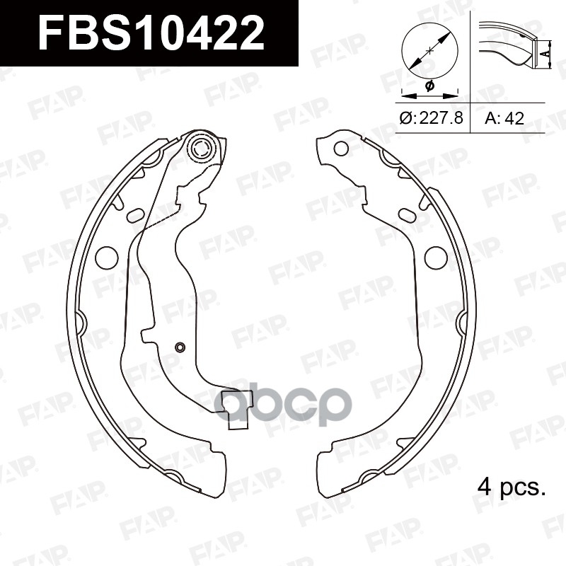 Тормозные колодки барабанные PREMIUM FBS10422 FAP арт. FBS10422