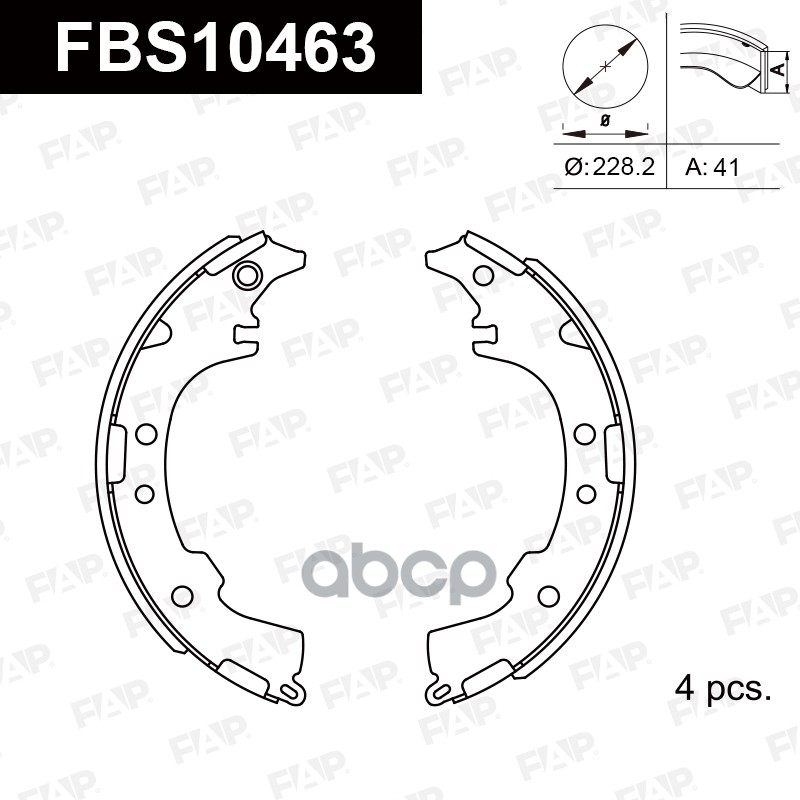 Тормозные колодки барабанные PREMIUM FBS10463 FAP арт. FBS10463