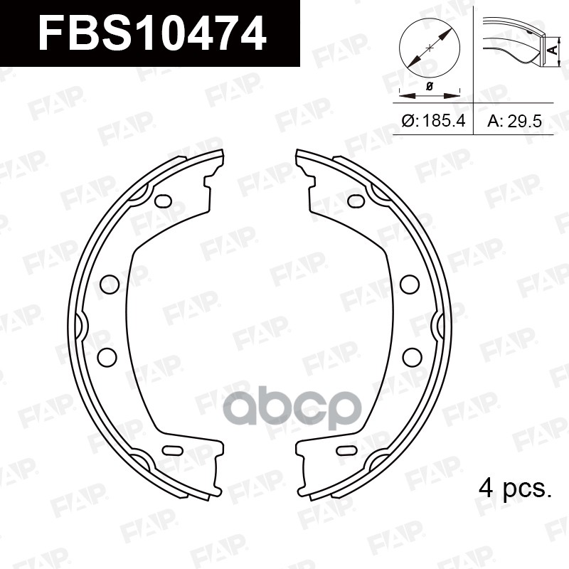 Тормозные колодки барабанные PREMIUM FBS10474 FAP арт. FBS10474