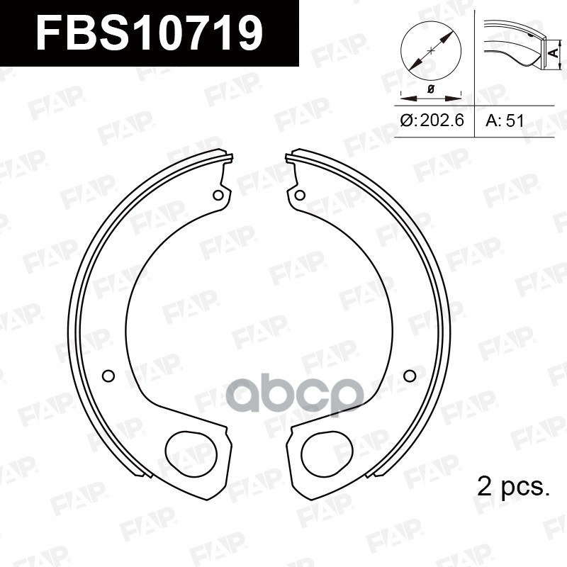 Тормозные колодки барабанные PREMIUM FBS10719 FAP арт. FBS10719