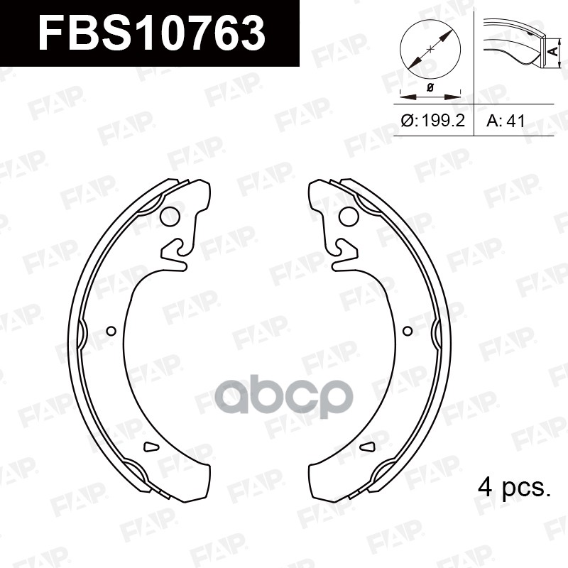 Колодки тормозные барабанные FAP арт. fbs10763