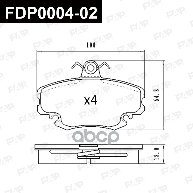 Тормозные колодки дисковые смесь CERAMIC FDP0004-02 FAP арт. FDP0004-02