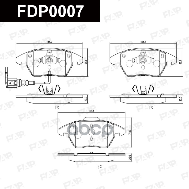 Тормозные колодки дисковые смесь CERAMIC FDP0007 FAP арт. FDP0007