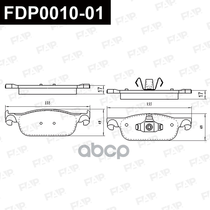 Тормозные колодки дисковые смесь CERAMIC FDP0010-01 FAP арт. FDP0010-01