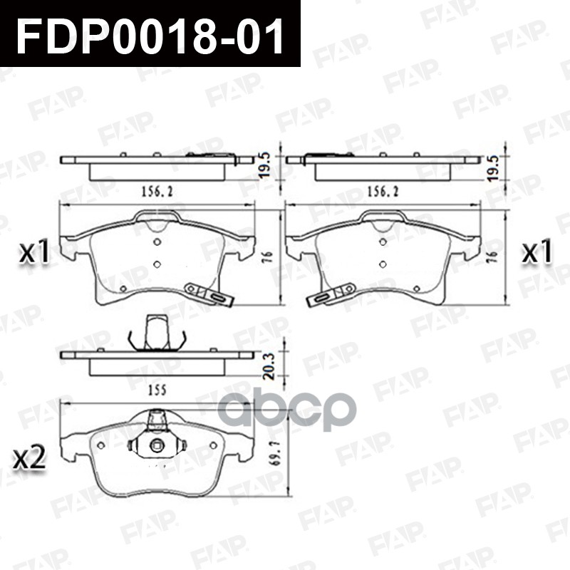 Колодки тормозные дисковые FAP арт. fdp0018-01