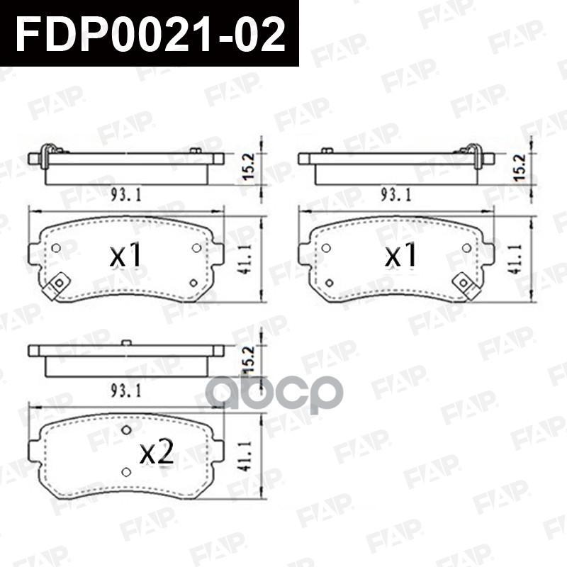 Тормозные колодки дисковые смесь CERAMIC FDP0021-02 FAP арт. FDP0021-02