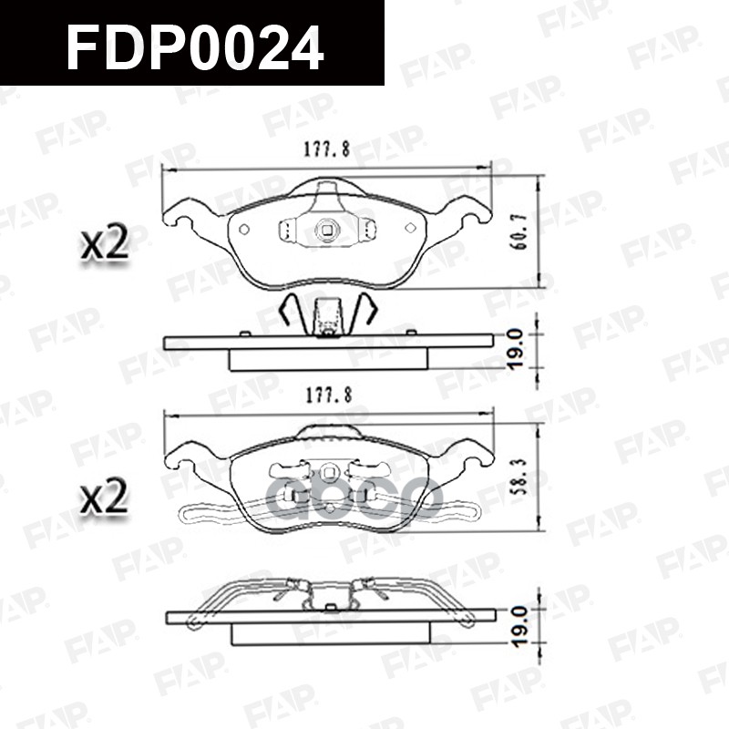 Тормозные колодки дисковые смесь CERAMIC FDP0024 FAP арт. FDP0024