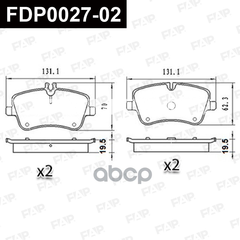 Тормозные колодки дисковые смесь CERAMIC FDP0027-02 FAP арт. FDP0027-02