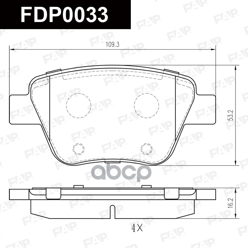 Тормозные колодки дисковые смесь CERAMIC FDP0033 FAP арт. FDP0033