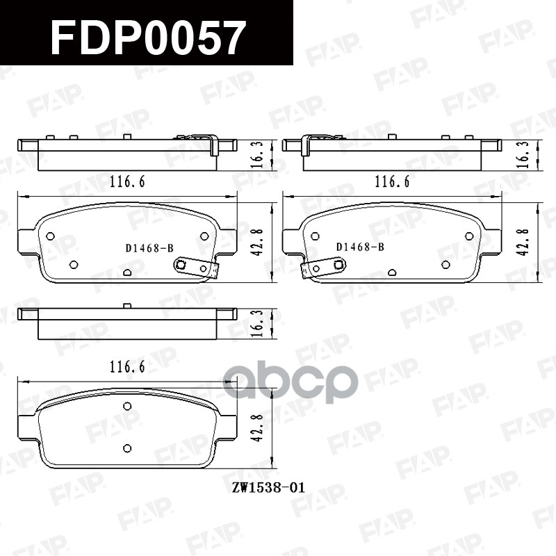 Тормозные колодки дисковые смесь CERAMIC FDP0057 FAP арт. FDP0057
