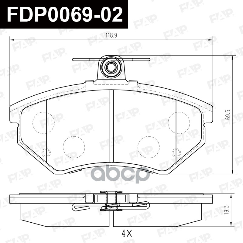 Тормозные колодки дисковые смесь CERAMIC FDP0069-02 FAP арт. FDP0069-02