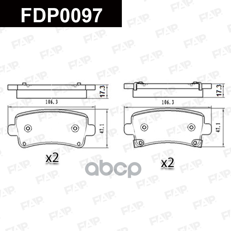 Тормозные колодки дисковые смесь CERAMIC FDP0097 FAP арт. FDP0097