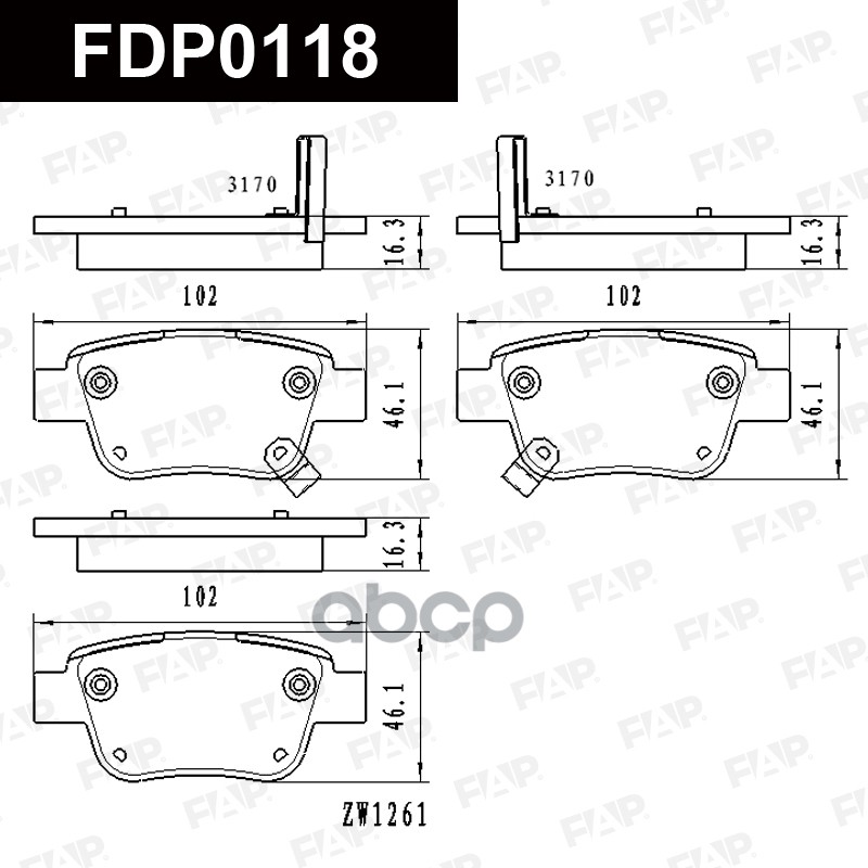 Тормозные колодки дисковые смесь CERAMIC FDP0118 FAP арт. FDP0118