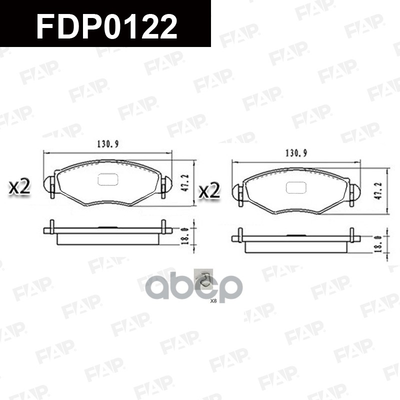Тормозные колодки дисковые смесь CERAMIC FDP0122 FAP арт. FDP0122