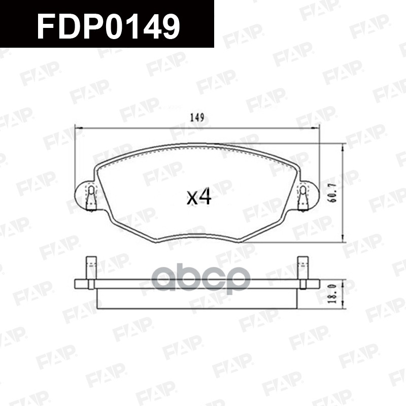 Тормозные колодки дисковые смесь CERAMIC FDP0149 FAP арт. FDP0149